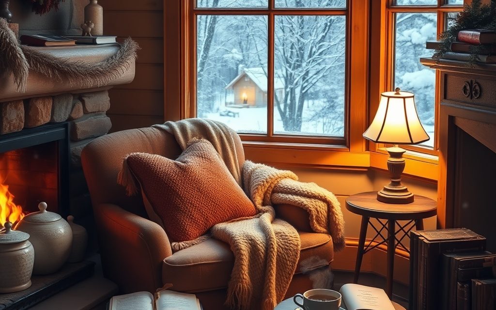 Przytulny kącik do czytania na zimę: jak stworzyć komfortową i ciepłą przestrzeń relaksu